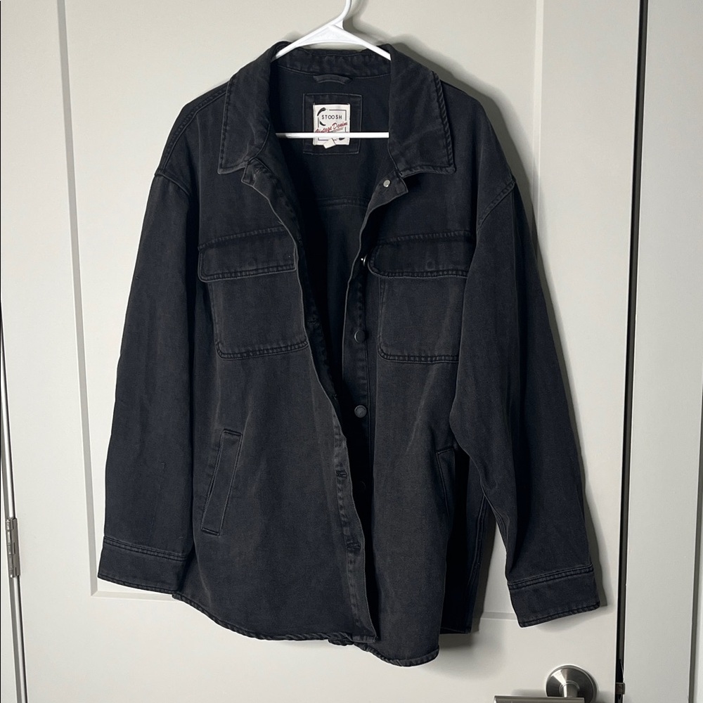 Stoosh Washed Black Utility Denim Shacket
